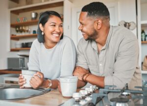 Couple drinking coffee